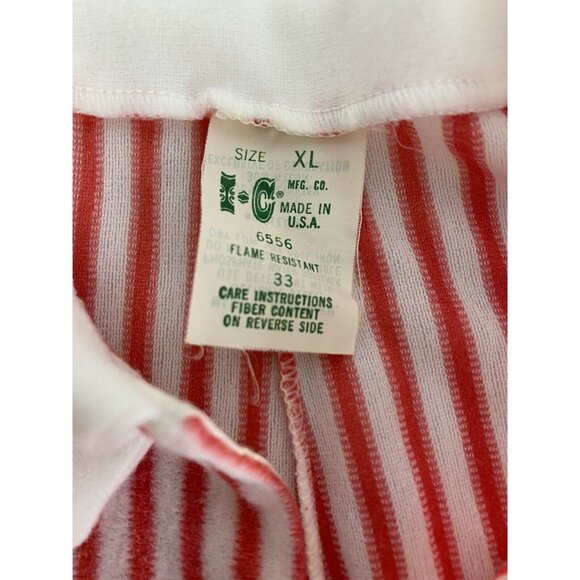 Vintage Baby Sleeper I.C. Isaacson Carrico Size XL Red White Candy Cane Snaps - Picture 3 of 6